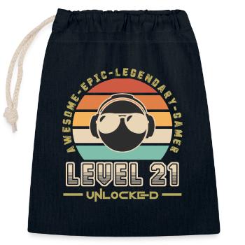 Level 21 - Closable cotton gift bag (25x30cm) - navy - Front