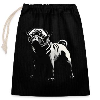 Mops Pug - Pet Dog Sticker - Closable cotton gift bag (25x30cm) - black - Front