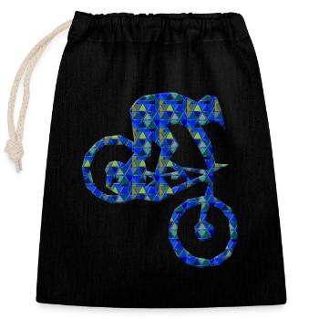 Stoppie Mountain Bike Abstract - Closable cotton gift bag (25x30cm) - black - Front