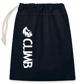 climb (weiss) - Verschließbarer Geschenkbeutel aus Baumwolle (25x30cm) - Navy - Vorne