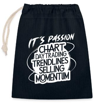Trading ma passion cool trading design - Sac cadeau en coton avec cordon (25 x 30 cm) - bleu marine - Devant