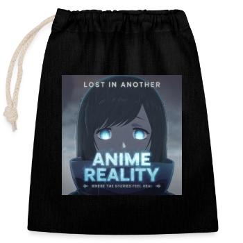 Lost in Another Reality – Anime Addict Reality - Verschließbarer Geschenkbeutel aus Baumwolle (25x30cm) - Schwarz - Vorne