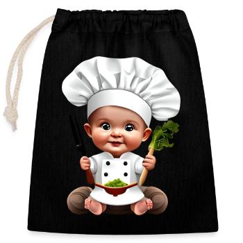 Bébé Cool - Sac cadeau en coton avec cordon (25 x 30 cm) - noir - Devant