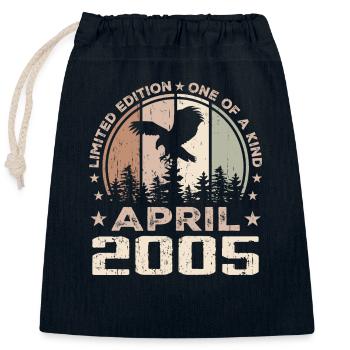 Unvergleichlich seit April 2005, 19-jähriges Jubiläum - Verschließbarer Geschenkbeutel aus Baumwolle (25x30cm) - Navy - Vorne