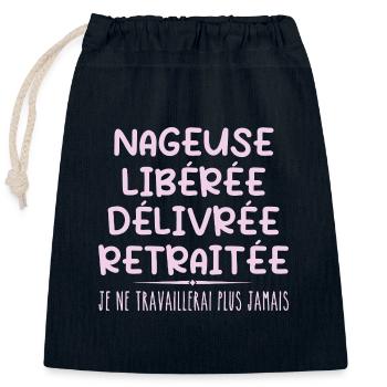 Schwimmer feiert Ruhestand mit Humorgeschenk - Verschließbarer Geschenkbeutel aus Baumwolle (25x30cm) - Navy - Vorne