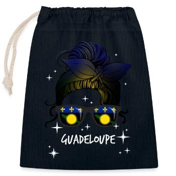 Guadeloupe - Verschließbarer Geschenkbeutel aus Baumwolle (25x30cm) - Navy - Vorne
