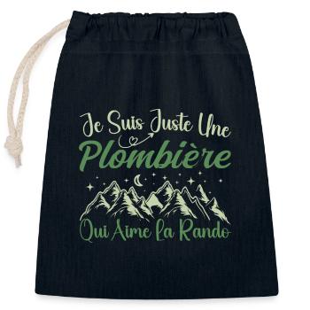 Plombière aventurier passionnée de Randonnée - Sac cadeau en coton avec cordon (25 x 30 cm) - bleu marine - Devant