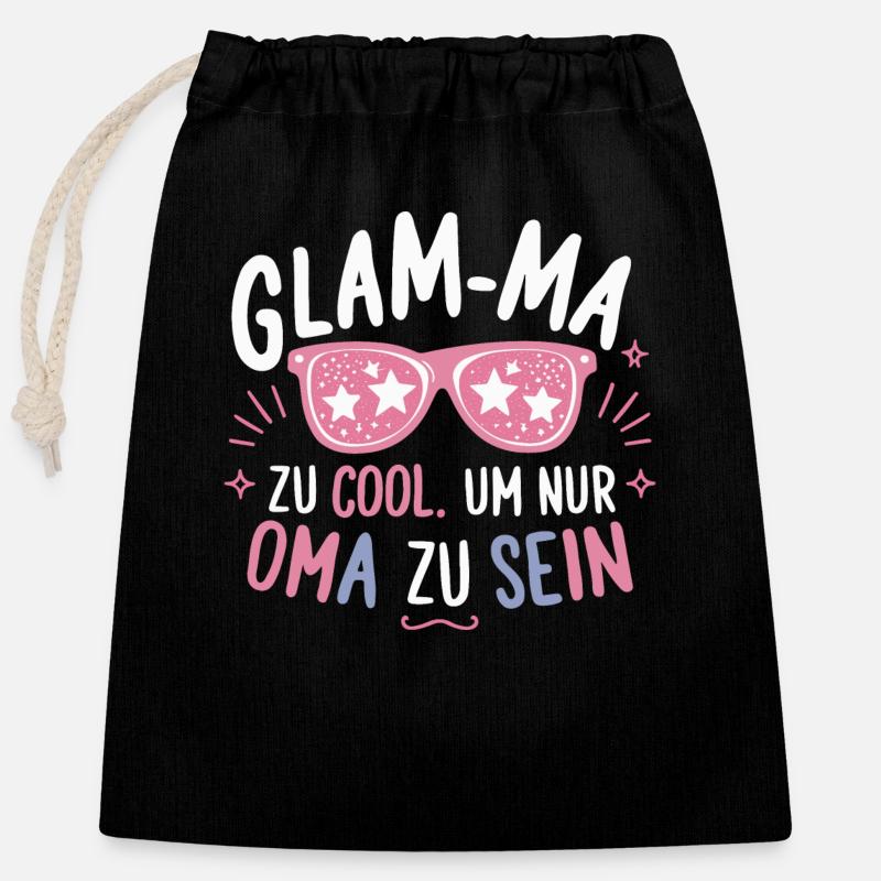 Cool-Oma Trendy Shirt Beste Großmutter Unikat - Verschließbarer Geschenkbeutel aus Baumwolle (25x30cm) - Schwarz