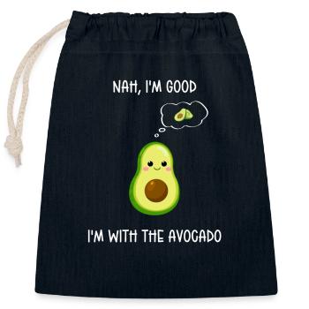 Nah Im Good Im With The Avocado - Closable cotton gift bag (25x30cm) - navy - Front