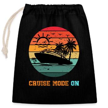 Cruising Together Caribbean Family Vacation Funny - Closable cotton gift bag (25x30cm) - black - Front