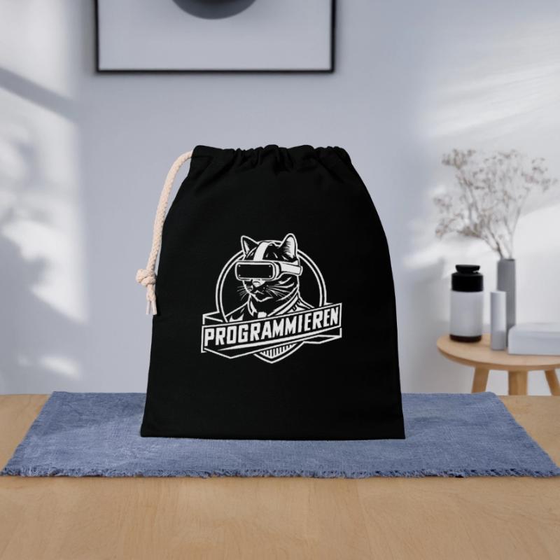Coder-Katze Lustig Programmieren Geek Geschenk Verschließbarer Geschenkbeutel aus Baumwolle (25x30cm)