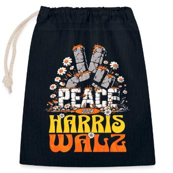Retro Frieden Kamala Harris Walzer 2024 - Verschließbarer Geschenkbeutel aus Baumwolle (25x30cm) - Navy - Vorne