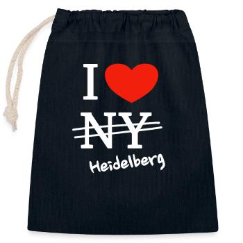 I love Heidelberg - I love Heidelberg - Closable cotton gift bag (25x30cm) - navy - Front