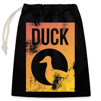 Canards - Sac cadeau en coton avec cordon (25 x 30 cm) - noir - Devant