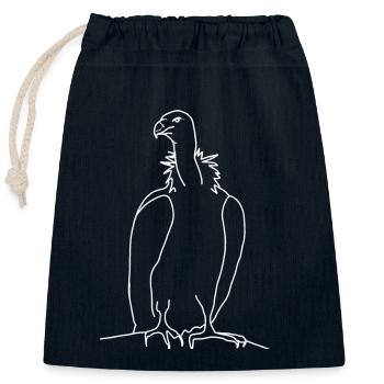Vulture - Closable cotton gift bag (25x30cm) - navy - Front