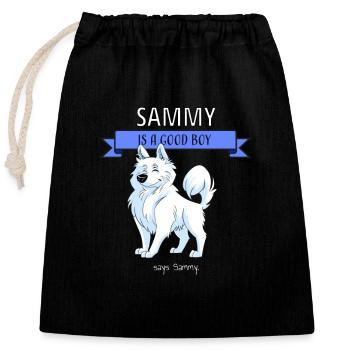 Sammy the Samoyed - Closable cotton gift bag (25x30cm) - black - Front