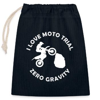 I LOVE MOTO TRIAL ZERO GRAVITY - Closable cotton gift bag (25x30cm) - navy - Front