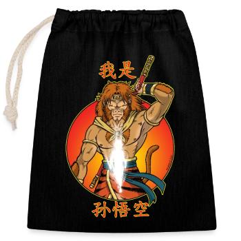 I am Sun Wukong - Sac cadeau en coton avec cordon (25 x 30 cm) - noir - Devant