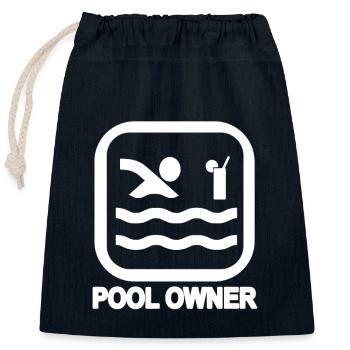 Pool Owner - T-Shirt Design in Weiß - Verschließbarer Geschenkbeutel aus Baumwolle (25x30cm) - Navy - Vorne