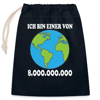 Ich bin Einer von 8 000 000 000 Acht Milliarden - Verschließbarer Geschenkbeutel aus Baumwolle (25x30cm) - Navy - Vorne