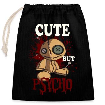 MIGNON MAIS PSYCHO Vaudou - Poupée - Sac cadeau en coton avec cordon (25 x 30 cm) - noir - Devant