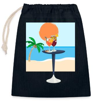 Sommer - Verschließbarer Geschenkbeutel aus Baumwolle (25x30cm) - Navy - Vorne
