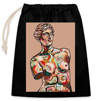 Venus with background - Closable cotton gift bag (25x30cm) - black - Front