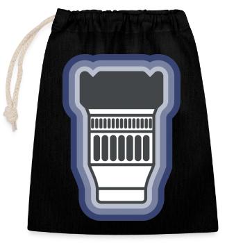 Camera Lens - Closable cotton gift bag (25x30cm) - black - Front