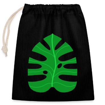 Monsters Leaf - Closable cotton gift bag (25x30cm) - black - Front