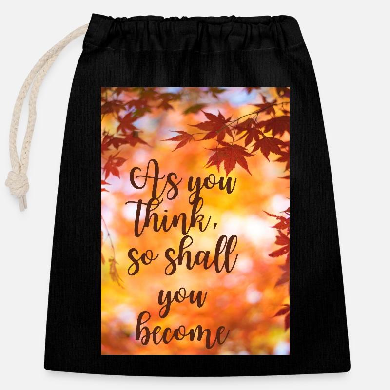 Manifested Thoughts - Closable cotton gift bag (25x30cm) - black