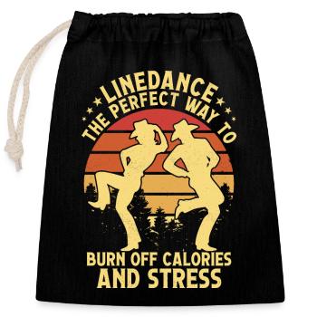 Linedance The Perfect Way Western Country Music - Sac cadeau en coton avec cordon (25 x 30 cm) - noir - Devant
