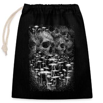 Empire of Death - Skulls & Mushrooms - Closable cotton gift bag (25x30cm) - black - Front