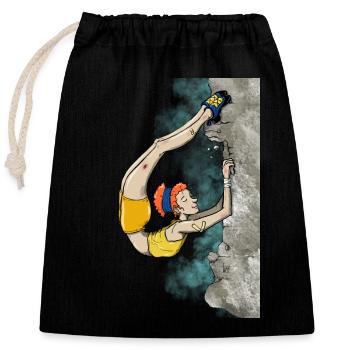 Grimpeur flexible - Sac cadeau en coton avec cordon (25 x 30 cm) - noir - Devant