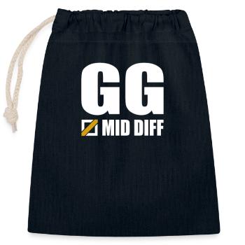 GG Mid Diff Gamer Gaming - Sac cadeau en coton avec cordon (25 x 30 cm) - bleu marine - Devant