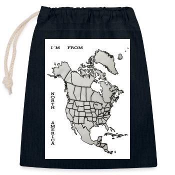 I'm from North America slogan - Closable cotton gift bag (25x30cm) - navy - Front