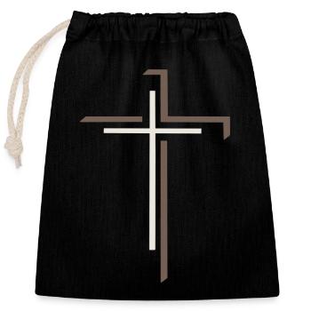 Kreuz Glaube Christlich Jesus Gott Auferstehung - Verschließbarer Geschenkbeutel aus Baumwolle (25x30cm) - Schwarz - Vorne