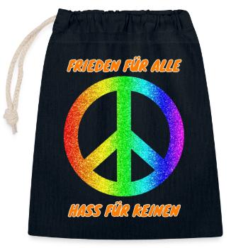 Demo Peace for All Hate for No 2 ANti AFD - Closable cotton gift bag (25x30cm) - navy - Front