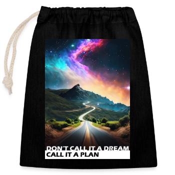 Call it a plan - Sac cadeau en coton avec cordon (25 x 30 cm) - noir - Devant