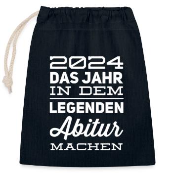 Abi Sprüche - Verschließbarer Geschenkbeutel aus Baumwolle (25x30cm) - Navy - Vorne