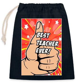 Bester Lehrer aller Zeiten - Verschließbarer Geschenkbeutel aus Baumwolle (25x30cm) - Navy - Vorne