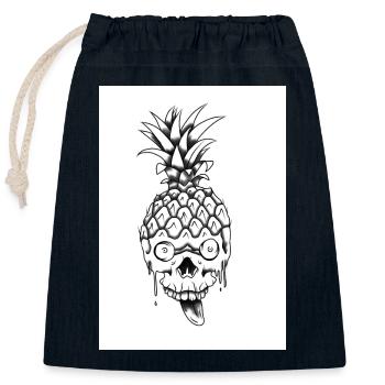 Crazy Pineapple - Verschließbarer Geschenkbeutel aus Baumwolle (25x30cm) - Navy - Vorne