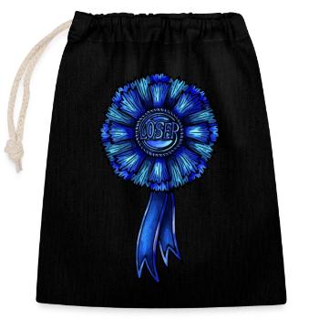 Blue Ribbon Loser - Closable cotton gift bag (25x30cm) - black - Front
