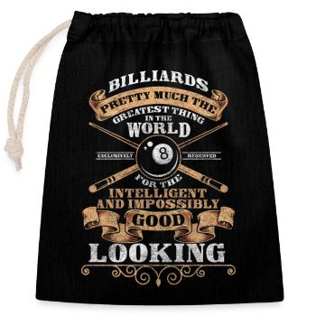 Billiard Game Pub The Master - Closable cotton gift bag (25x30cm) - black - Front