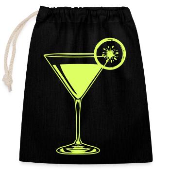 cocktail - Verschließbarer Geschenkbeutel aus Baumwolle (25x30cm) - Schwarz - Vorne