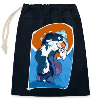 Das Limonaden-liebende Monster - Verschließbarer Geschenkbeutel aus Baumwolle (25x30cm) - Navy - Vorne