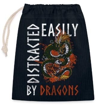 Kite - Closable cotton gift bag (25x30cm) - navy - Front