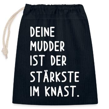 Deine Mutter Witz - Verschließbarer Geschenkbeutel aus Baumwolle (25x30cm) - Navy - Vorne