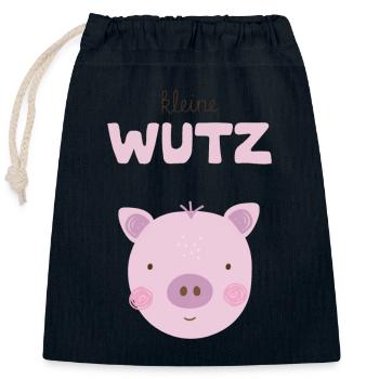 Little Pig Pink Girl Birthday Nursery - Closable cotton gift bag (25x30cm) - navy - Front