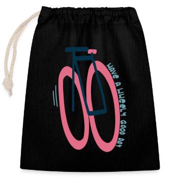 have a wheely good day pink - Closable cotton gift bag (25x30cm) - black - Front