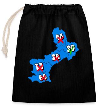 Languedoc Roussillon Region - Closable cotton gift bag (25x30cm) - black - Front